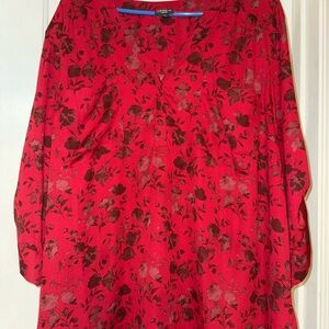 Floral Red Women's Top